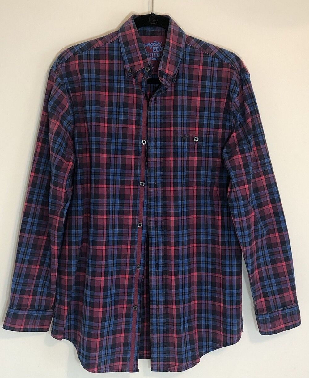 Wrangler 20X Shirt Men’s Medium Competition Advanced Comfort Button Down